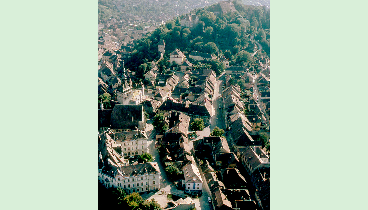 Sighișoara, Upper Town. Aerial view