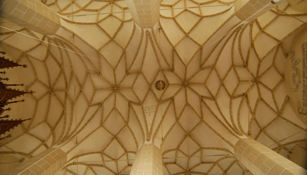 The late-Gothic vault of the fortified church in Biertan