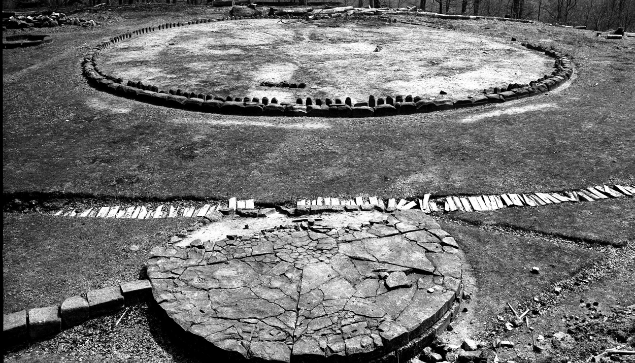 Grădiștea de Munte. Sarmisegetusa Regia, the capital of ancient Davia. The Great circular sactuary and the „Andesite Sun”